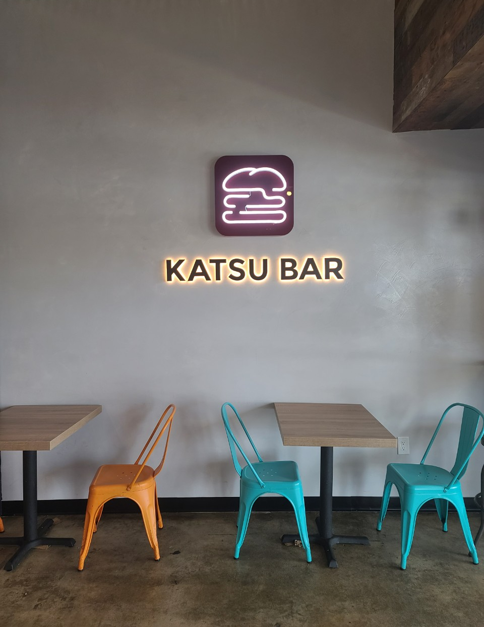 Katsu Bar with sign in background